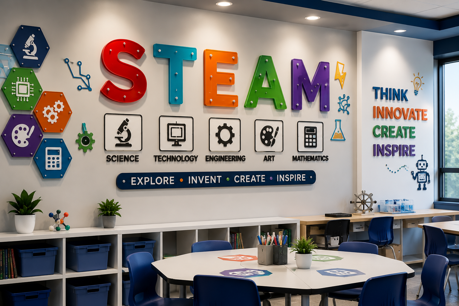 3D Acrylic STEAM Classroom & Lab Signage